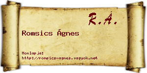 Romsics Ágnes névjegykártya